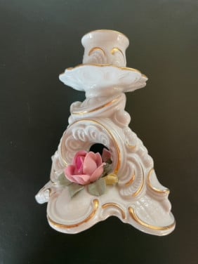 Antieke porseleinen Capodimonte, Dresden style, kandelaar