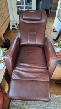 Relax/sta-op stoel leer!