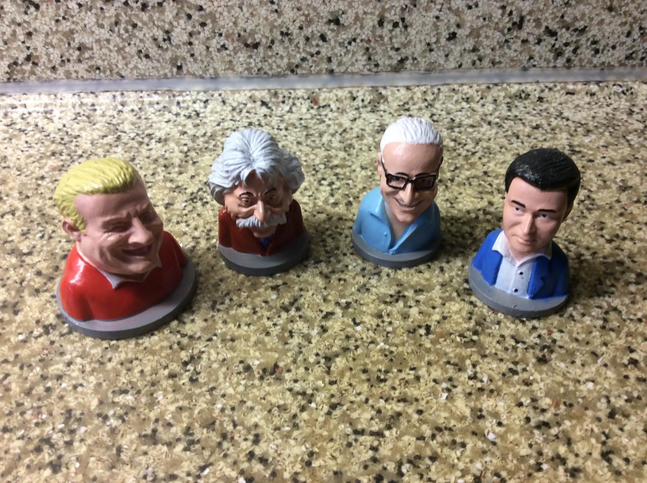 Wilfred Genee, Johan Derksen, René van der Gijp en Johan Boskamp.  Rubber.