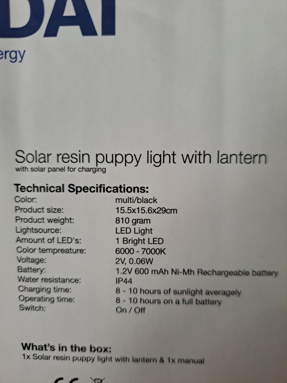 TUINLAMPJE MET ZONNEPANEELTJE