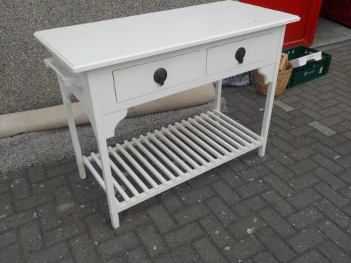 Site tafel met 2 laden  in zeer goede staat
