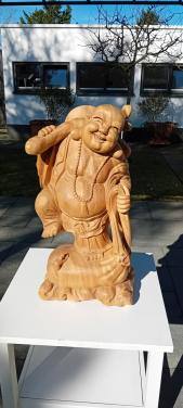 Massief houten staande boeddha uit bali