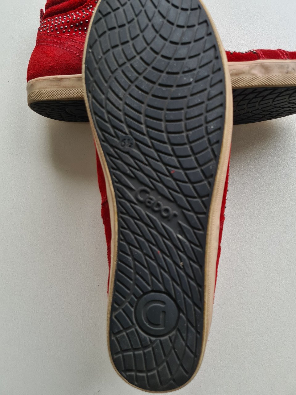 Gabor bordeau / wijn rode leren enkel hoge veterboots , sneackers Mt 40