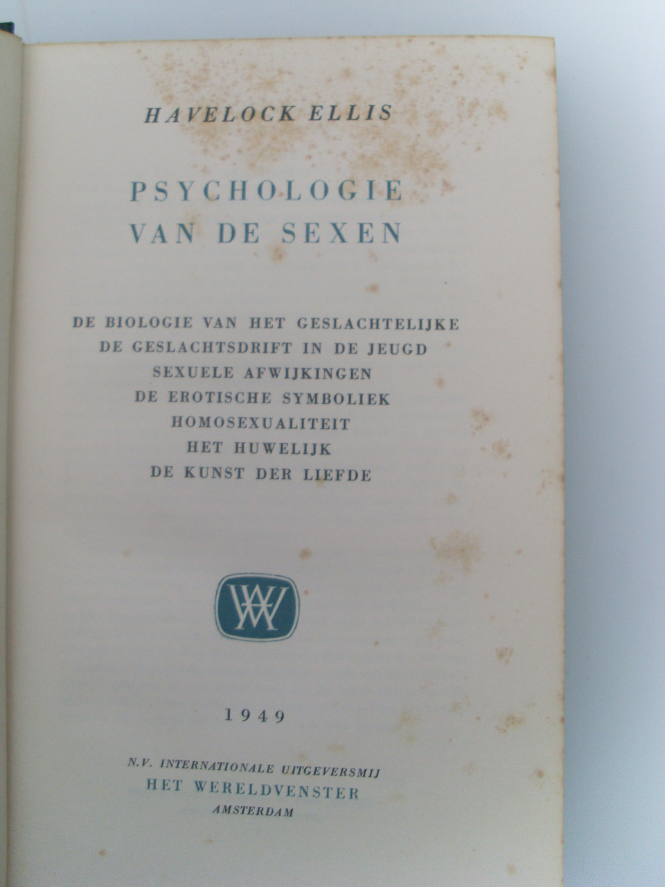 Psychologie van de sexen Havelock Ellis 1949