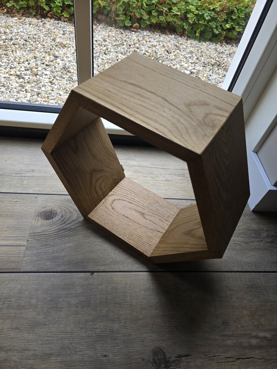 Hexagon wandplanken eikenhout, 9 stuks