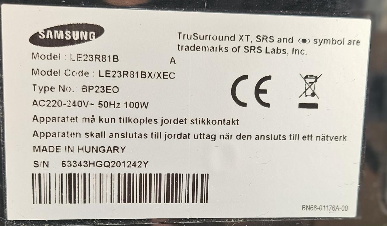 23 inch Samsung TV LE23R81B
