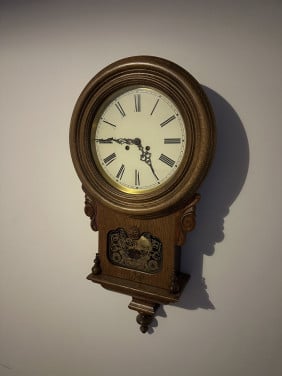 Eiken wandklok jaren 80