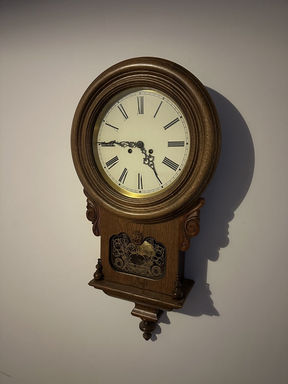 Eiken wandklok jaren 80