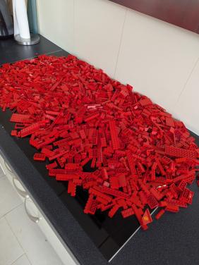 LEGO gesorteerd Rood