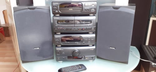 Stereo set technics compleet met boxen kabels en ab