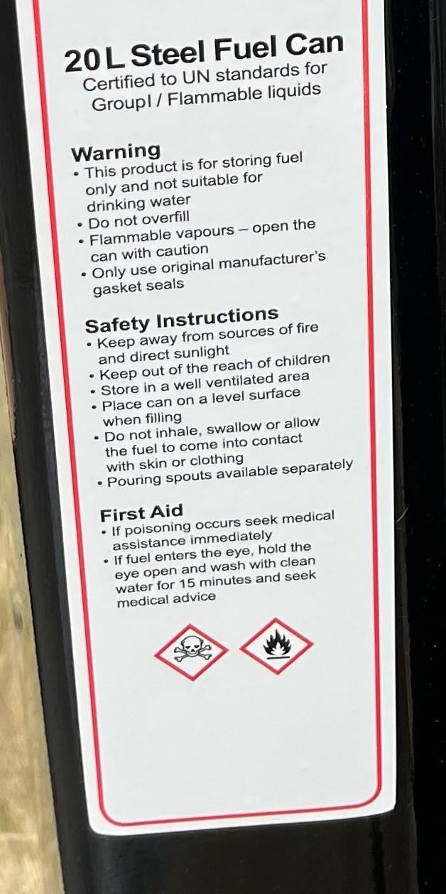 Jerrycan 20 liter staal