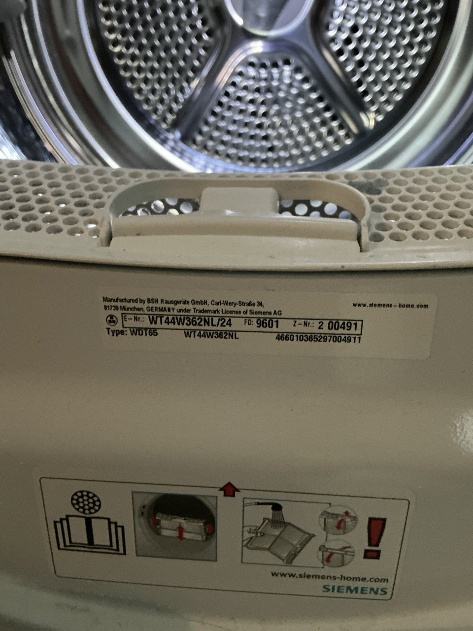 Warmtepompdroger Siemens