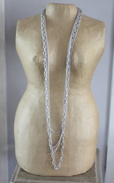 Zilverkleurige ketting 4 strengen