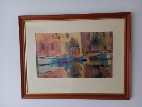 Schilderij met tafereel Venetiaans kanaal