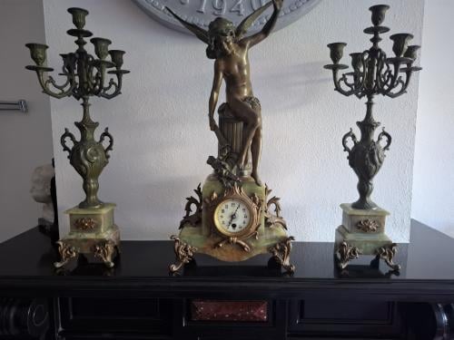 Antieke Franse pendule met Cupido