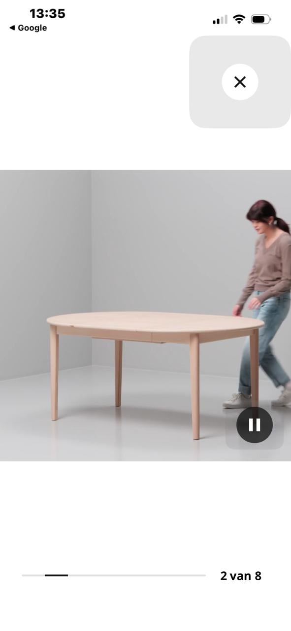 Ikea Uitschuifbare tafel Licht beuken /fineer