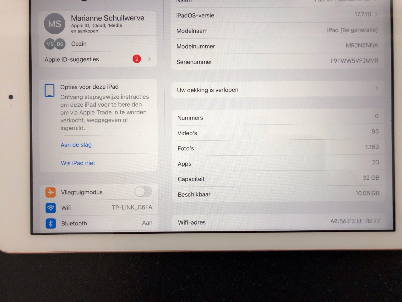 TK iPad 6e generatie.
