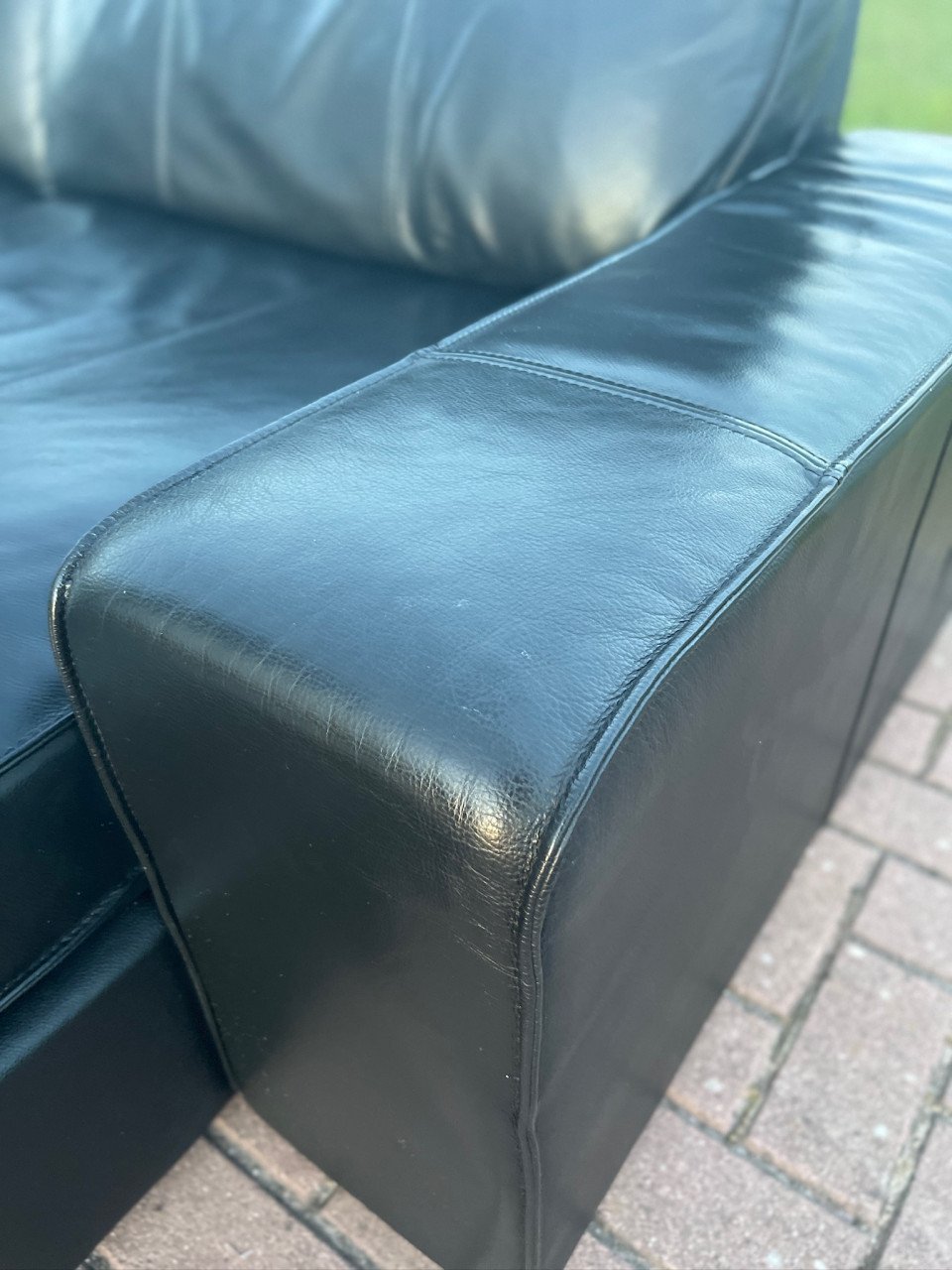 GRATIS LEVERING HEEL NL Mooie Zwarte Echt Leer Hoekbank
