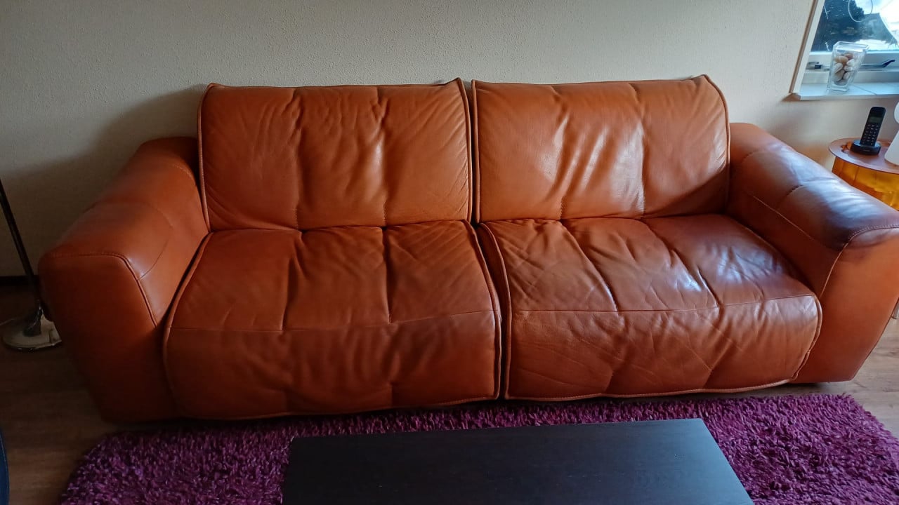Natuzzi bank 3pers. leder