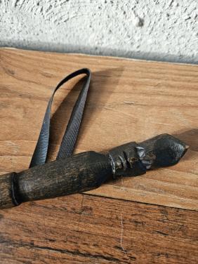 Vintage Afrikaanse Vliegenmepper met Houten Handvat