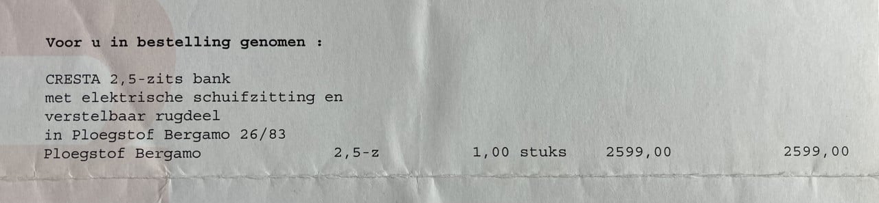 Elektrisch uitschuifbare bank
