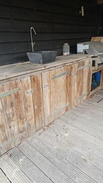 Buitenkeuken steigerhout met gas bbq