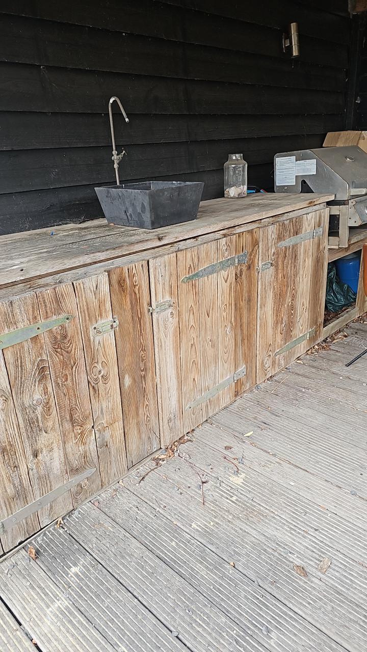 Buitenkeuken steigerhout met gas bbq