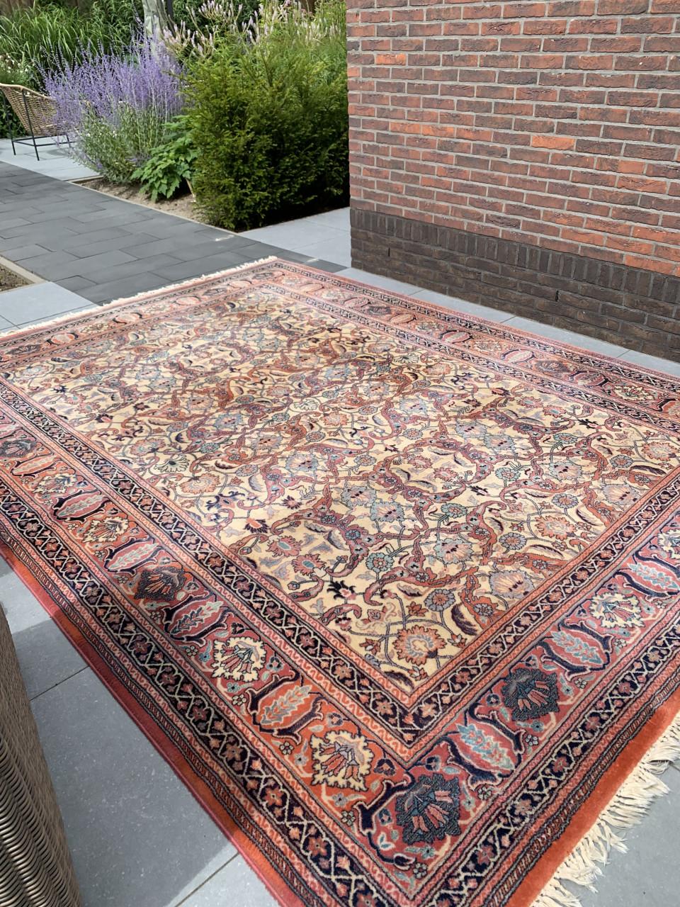 💐Prachtig Sfeervol Oud Roze Vintage Vloerkleed Zuiver Scheerwol💐