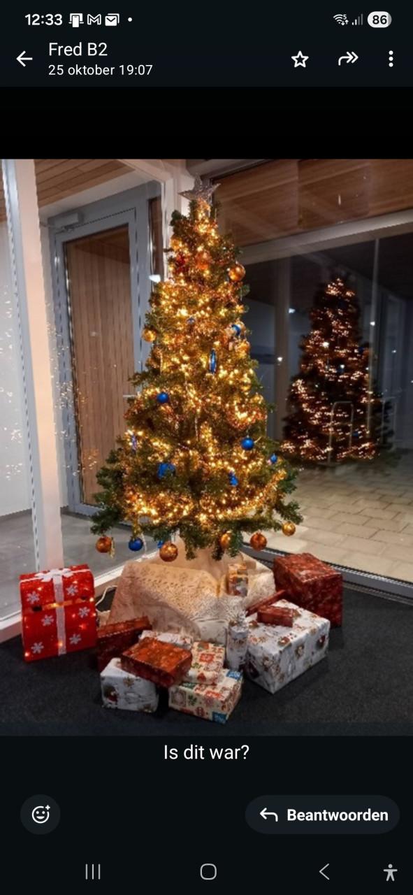 Kunstkerstboom 80 cm hoog.