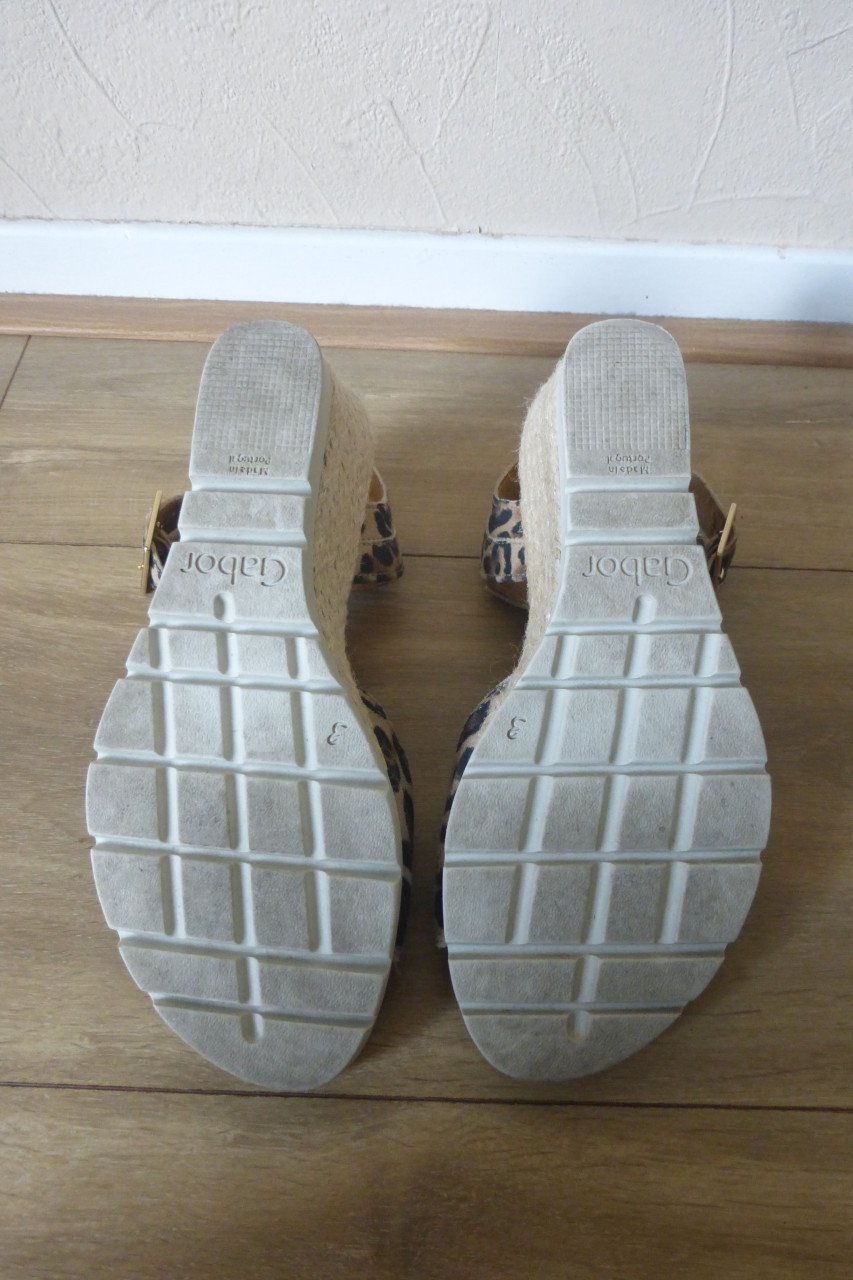 Sleehak sandalen met panterprint van Gabor maat 35,5
