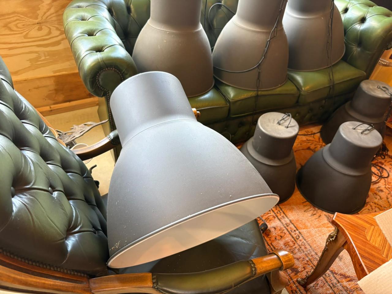 7 stuks Hektar lampen Ikea, 4 grote 3 kleine. 75,- het hele set!!