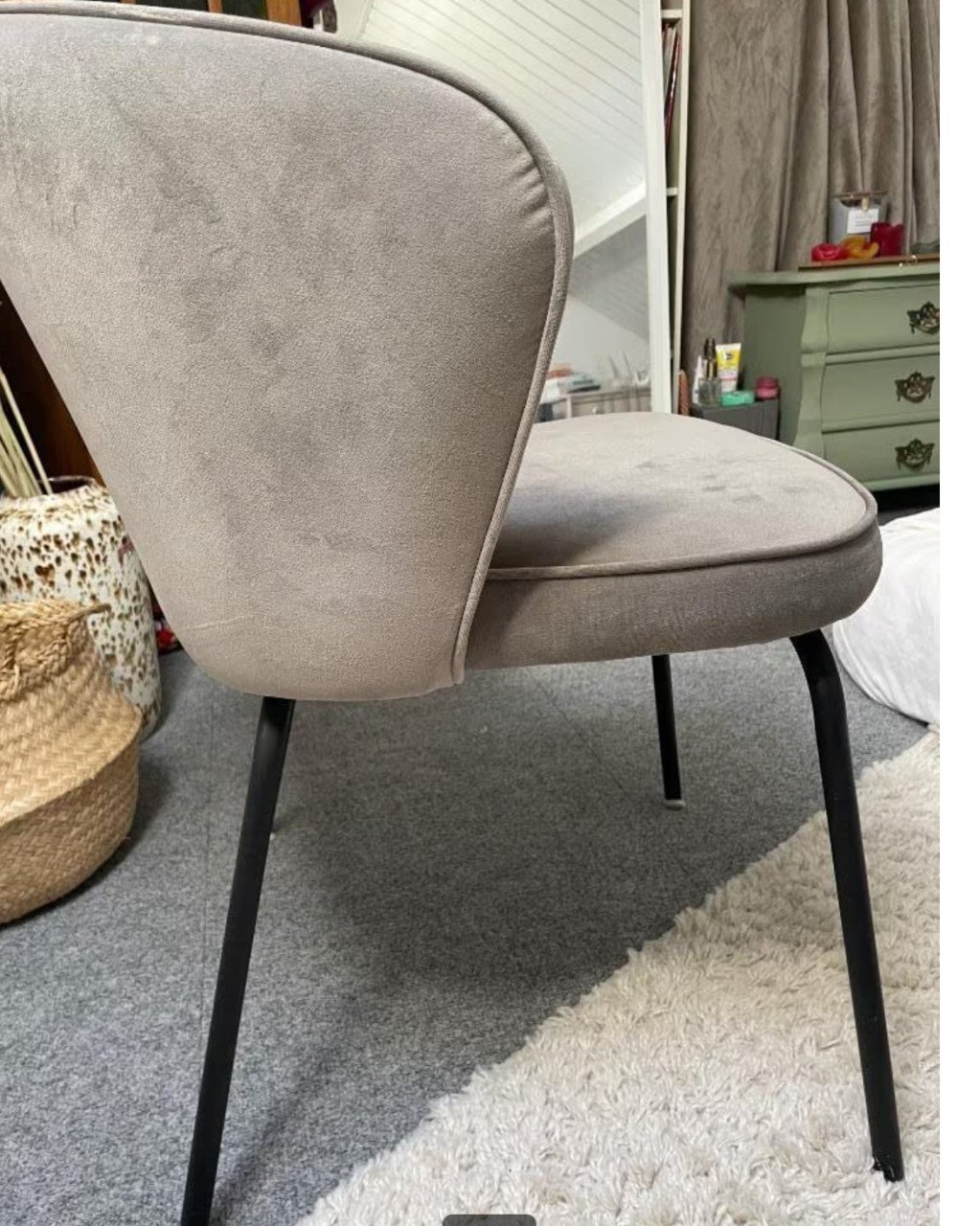 Eetkamerstoelen 4 stuks bepurehome kuipstoel velvet fluweel khaki taupe