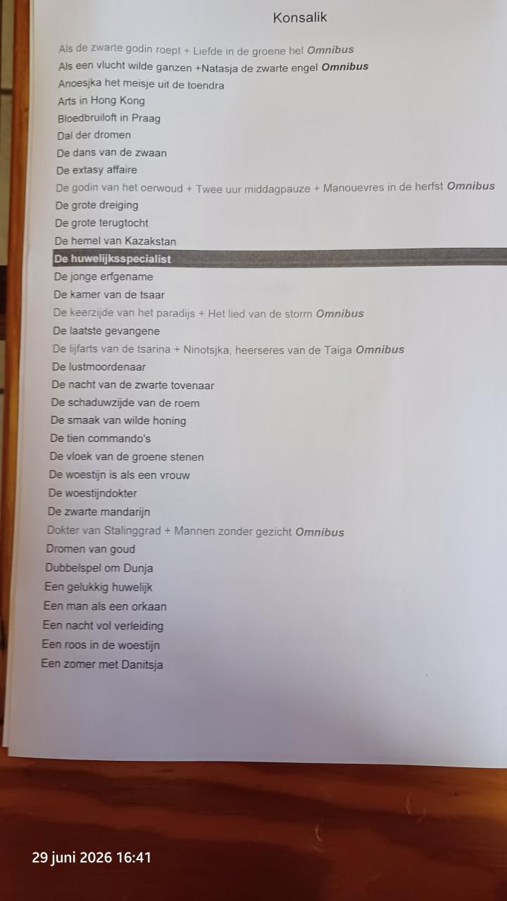 100 boeken van Konsalik