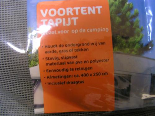 VOORTENTMAT 400X250 PVC GRIJS