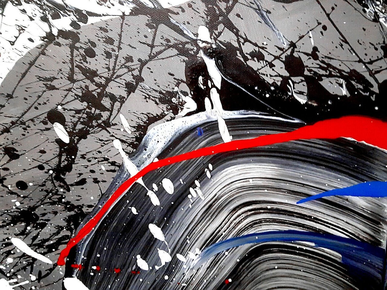 " Abstract Passion " Prachtig Acryl 5 luik 150 cm x 70 cm