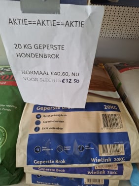 Wielink geperste hondenbrok, 20 kg voor slechts €32,50