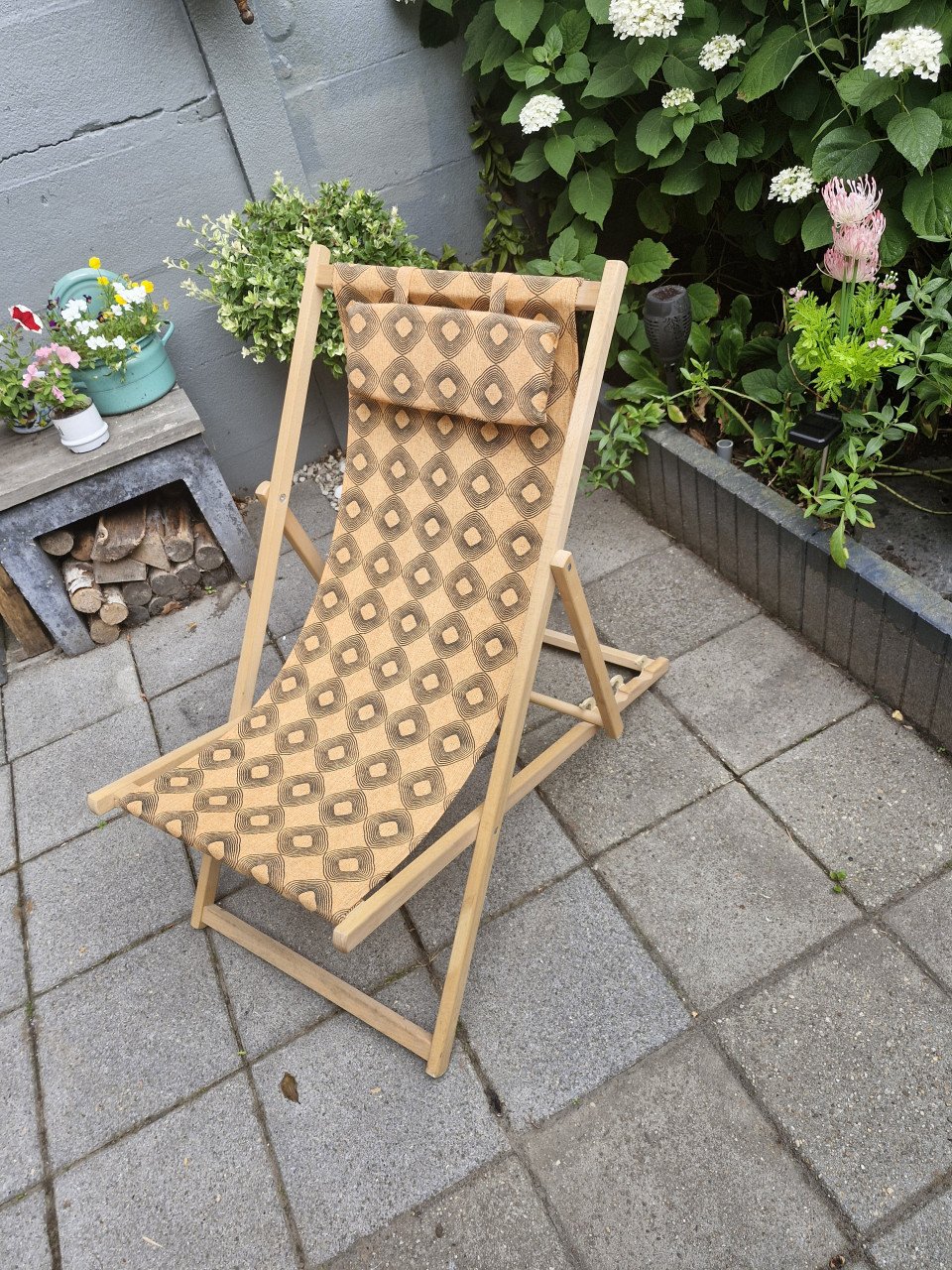 Retro look strandstoel van de intratuin