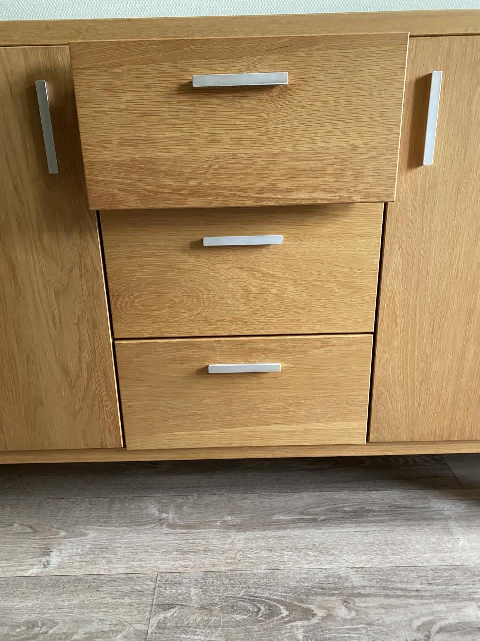 Modern massief licht eiken meubelset met bankstel te koop