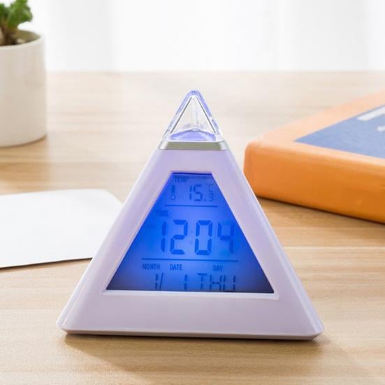 Piramide LEDklok- Digitaal display Tijdthermometer