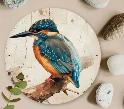 Jagende ijsvogel ( metaal )