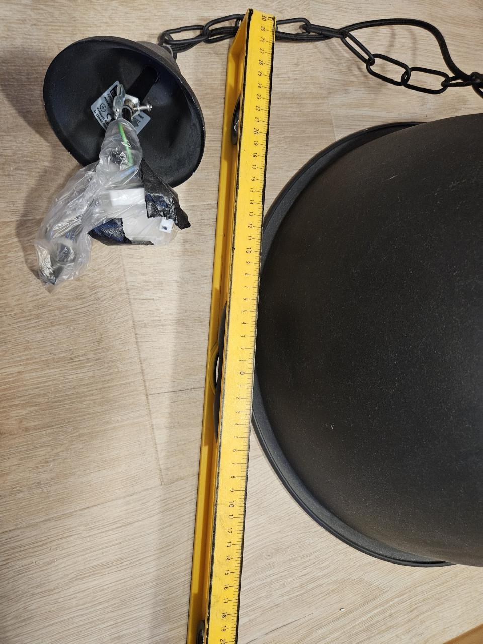 Industriële stalen lamp zwart rond