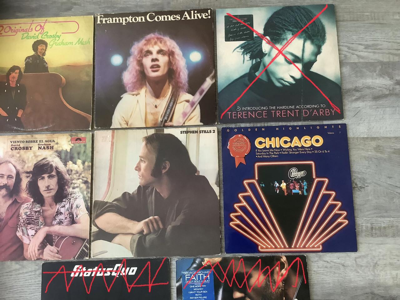 Verzameling van 7 Rock LP’s Jaren ‘70/‘80