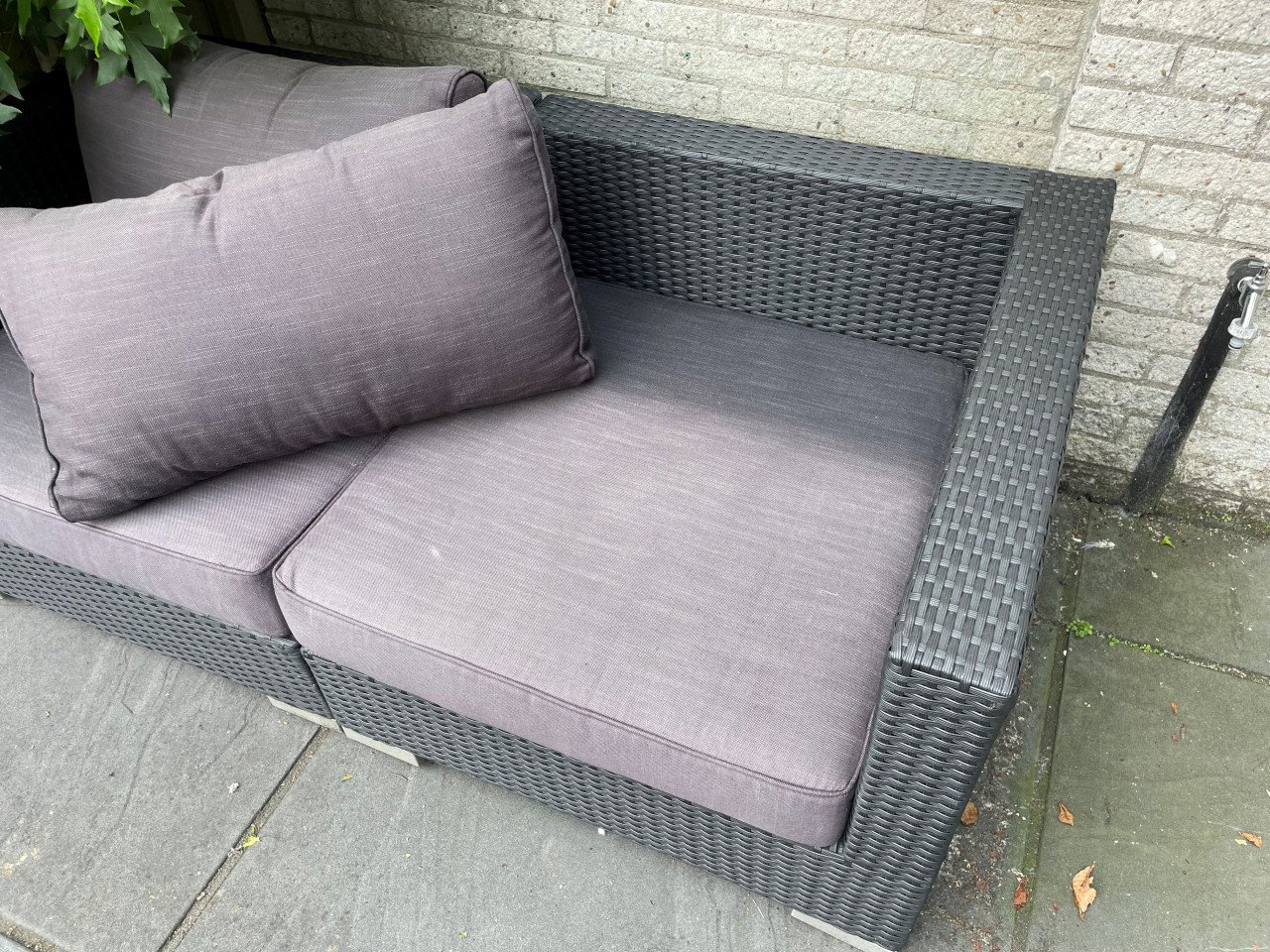 Loungeset tuin antraciet 166x82x63