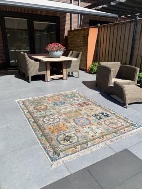 💐Onwijs Leuk Kleurrijk Handgeknoopt Vintage Vloerkleed uit Marokko💐