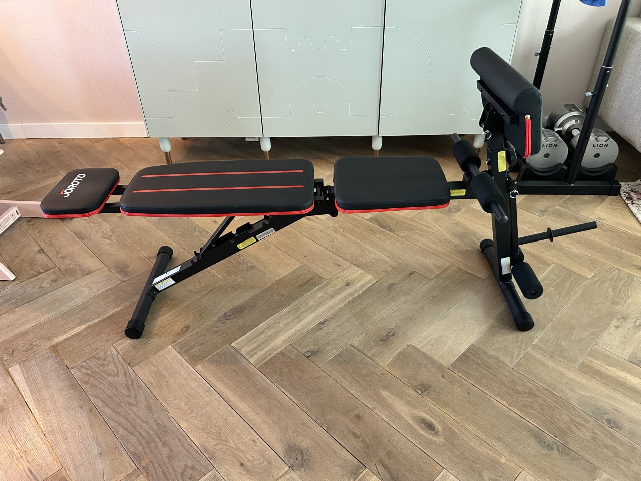 Opvouwbaar en verstelbare fitness bank