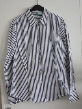 Zwart wit gestreept overhemd  maat xl