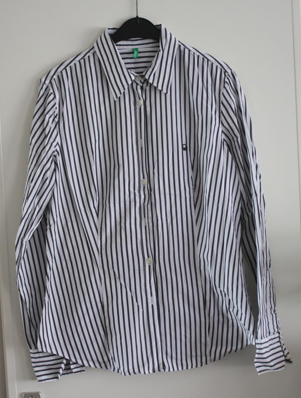 Zwart wit gestreept overhemd  maat xl