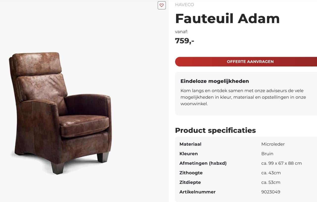 Fauteuil ‘Adam’ van TCM te Koop.