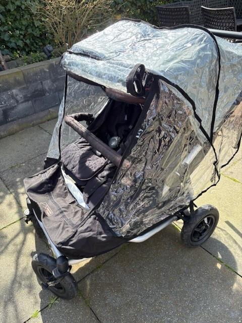 Mountain Buggy Duet dubbele kinderwagen + 2 reiswiegen + regenhoes