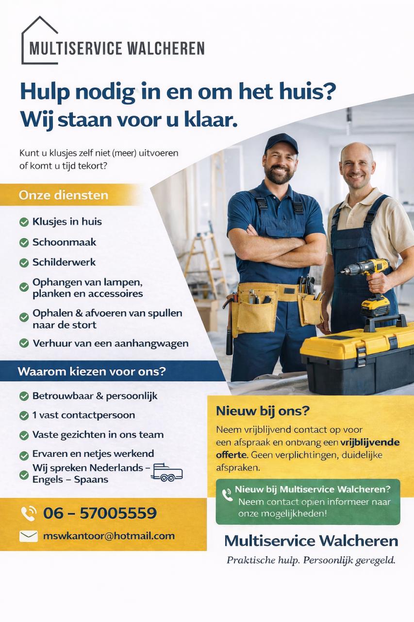 Betrouwbare hulp bij klussen voor in en om het huis